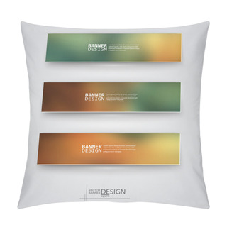 Personality  Business Design Templates. Set Of Banners With Multicolored Blured Backgrounds Pillow Covers