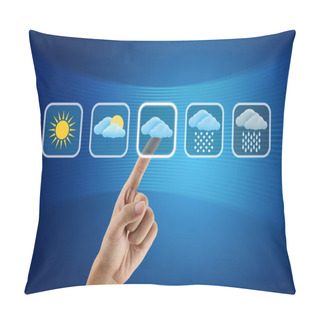 Personality  Finger Pushing Weather Icon Pillow Covers