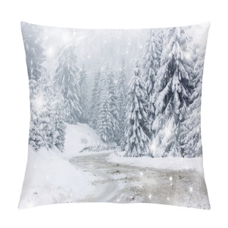 Personality  Snow Covered Road Pillow Covers