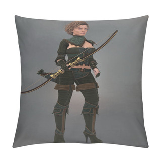 Personality  Render Of A Female Fantasy Woodlands Ranger Holding A Bow Pillow Covers