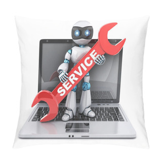Personality  Robot Service And Laptop Repair Pillow Covers