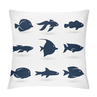 Personality  Flat Fish Silhouette Pillow Covers