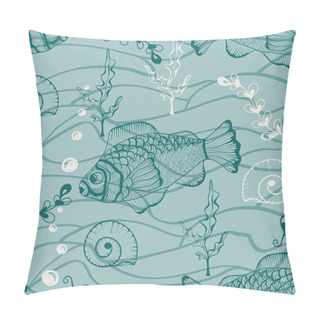 Personality  Vector Seamless Underwater Pattern Pillow Covers