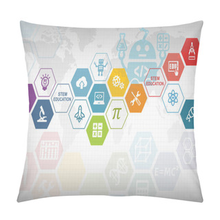 Personality  STEM Education Background. Science Technology Engineering Mathematics. Pillow Covers