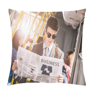 Personality  Young Businessman In Bus Pillow Covers