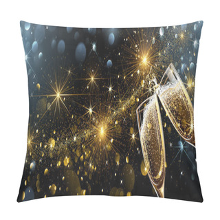 Personality  New Year Fireworks And Champagne Pillow Covers