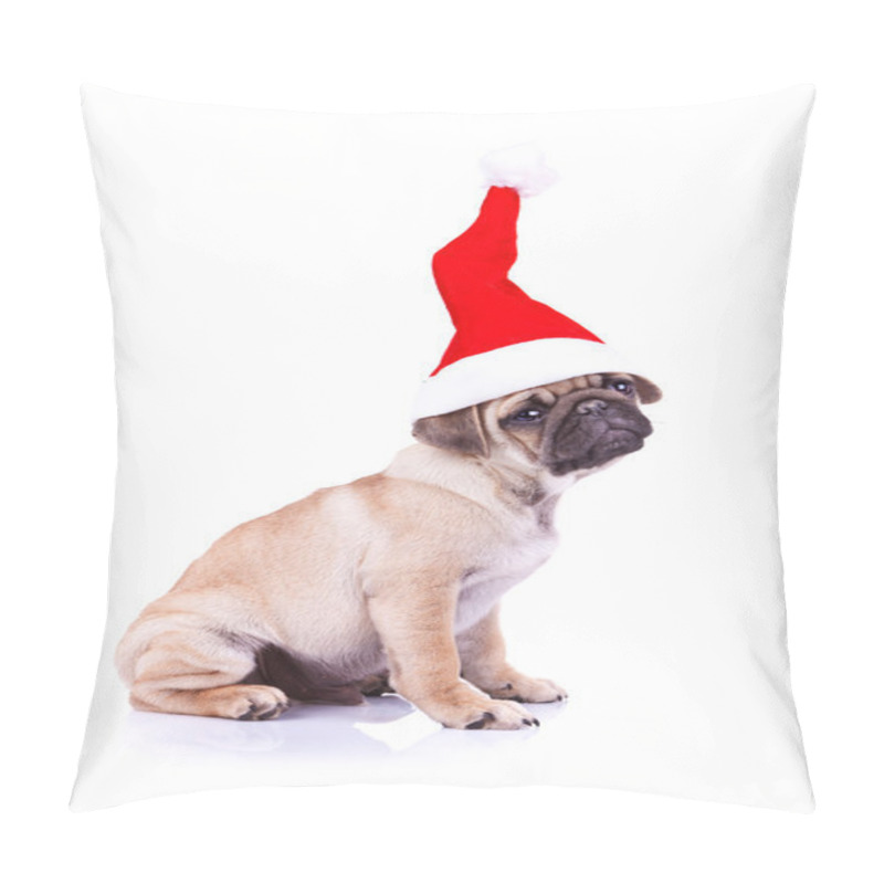 Personality  Pug puppy wearing a santa hat pillow covers