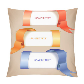 Personality  Vector Banners With Ribbons Pillow Covers