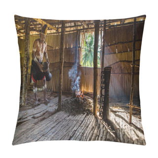Personality  Man From The Asmat Tribe  Pillow Covers