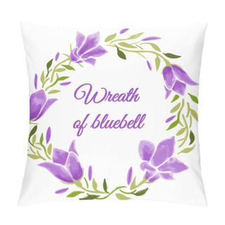 Personality  Wreath Of Bluebel In Circle Pillow Covers