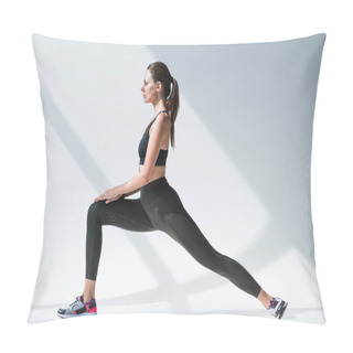Personality  Sporty Woman Stretching Legs Pillow Covers