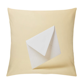 Personality  White And Blank Envelope On Yellow Background With Copy Space  Pillow Covers