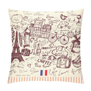 Personality  Pencil Hand Drawn Illustration On Theme Travels Pillow Covers