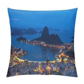 Personality  Night View Of Mountain Sugar Loaf And Botafogo In Rio De Janeiro Pillow Covers