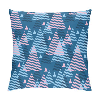 Personality  Winter Color Modern Style Vector Illustration For Surface Design. Abstract Seamless Pattern With Striped Triangle Motif. Pillow Covers