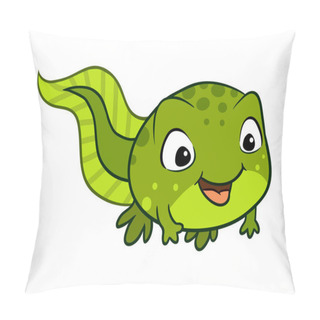 Personality  Vector Cartoon Illustration Of A Cute Happy Tadpole Pillow Covers