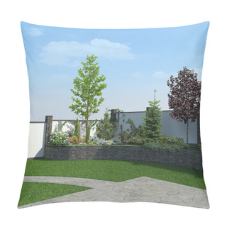 Personality  Backyard Horticultural Background, 3d Render Pillow Covers