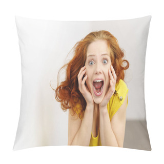 Personality  Young Girl Surprised Pillow Covers