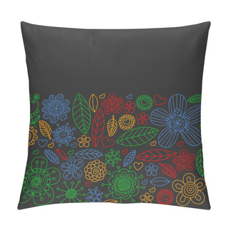 Personality  Vector Pattern With Doodle Flowers And Leaves Pillow Covers