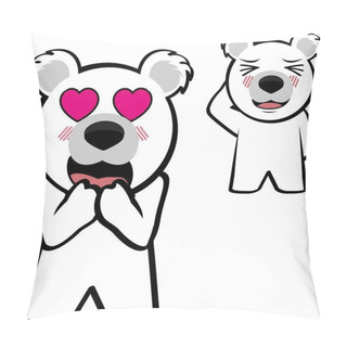 Personality  Little Chibi Polar Bear Kid Cartoon Expression Pack Collection In Vector Format  Pillow Covers