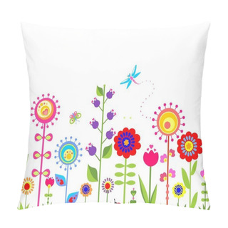 Personality  Seamless Border With Abstract  Spring Flowers Pillow Covers