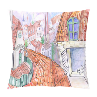 Personality  Roof Watercolor Sketch For Children Pillow Covers