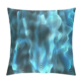 Personality  Abstract Grid Shape Landscape Background. 3D Rendering Pillow Covers