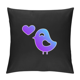 Personality  Bird In Love Blue Gradient Vector Icon Pillow Covers