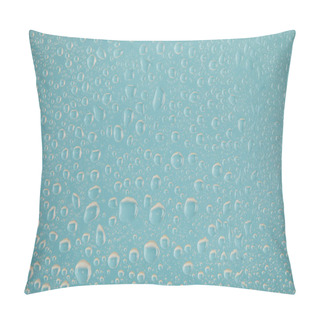 Personality  Clear Transparent Water Drops On Blue Background Pillow Covers