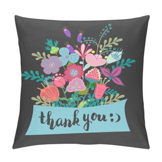 Personality  Lettering Thank You Flowers Pillow Covers