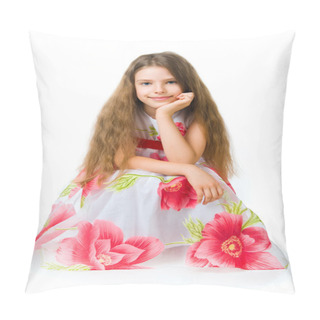 Personality  Little Girl In Red Dress Pillow Covers