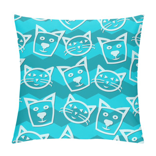 Personality  Seamless Cats Background Vector Illustration Pillow Covers