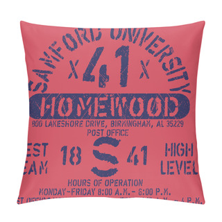 Personality  Football Athletic Sport Samford Typography, T-shirt Graphics, Vectors Pillow Covers