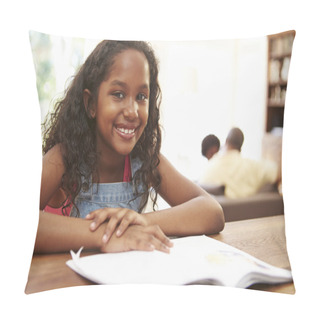 Personality  Girl Reading Book For Homework Pillow Covers