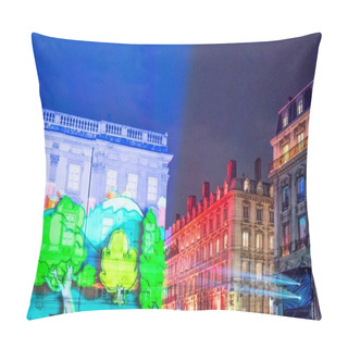 Personality  Art Works Of The Festival Of Lights In Lyon Pillow Covers