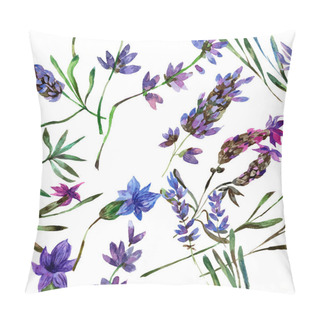 Personality  Beautiful Purple Lavender Flowers Isolated On White. Watercolor Background Illustration. Watercolour Drawing Fashion Aquarelle. Seamless Background Pattern. Pillow Covers