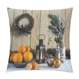 Personality  Christmas And New Year Composition Pillow Covers