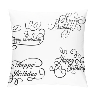 Personality  Happy Birthday Calligraphic Embellishments Pillow Covers