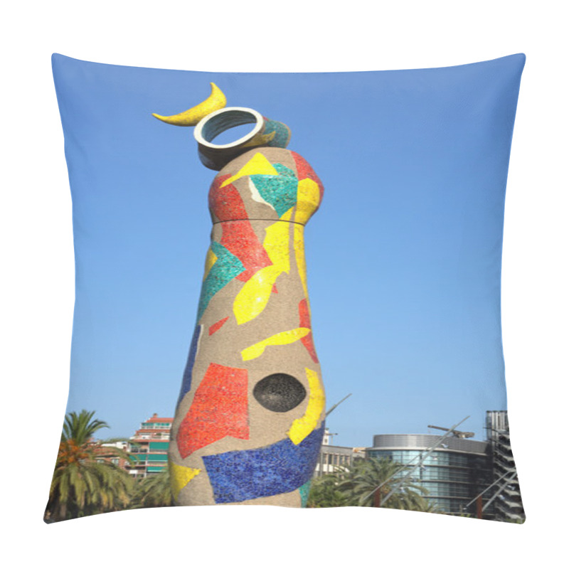 Personality  Woman And Bird Sculpture By J. Miro Pillow Covers