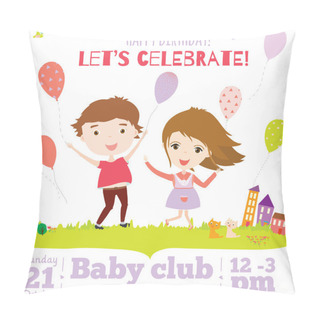 Personality  Birthday Invitation Card Pillow Covers