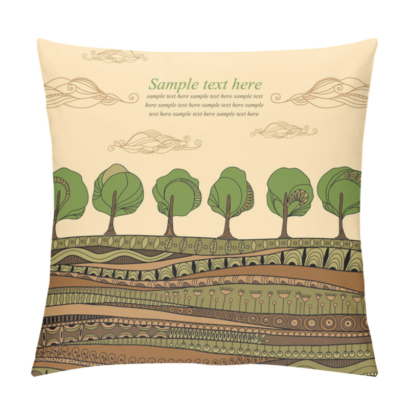 Personality  Abstract  trees and  clouds pillow covers