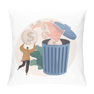 Personality  Overspending Abstract Concept Vector Illustration. Pillow Covers