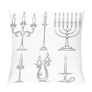 Personality  Vector Hand Drawn Candlesticks Pillow Covers