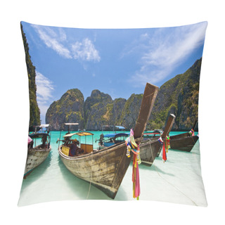 Personality  Boats On White Sand Beach Pillow Covers