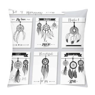 Personality  Vector Hand Drawn Set Of Illustrations With Dream Catchers Pillow Covers