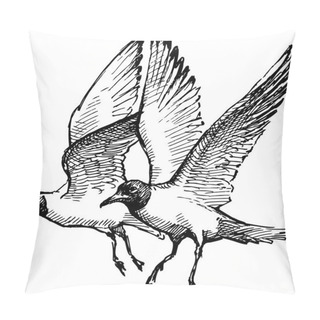 Personality  Sea Gulls Sketch Pillow Covers