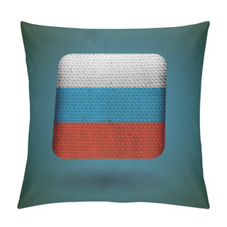 Personality  Russia Flag With Fabric Texture. Vector Icon. Pillow Covers