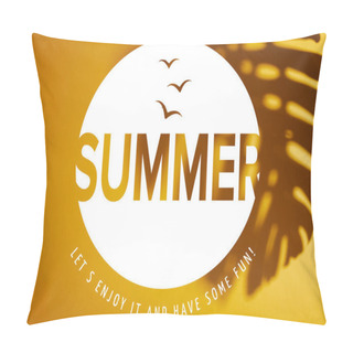 Personality  Tropical Leaf Shadow On Yellow Background With Summer Illustration Pillow Covers