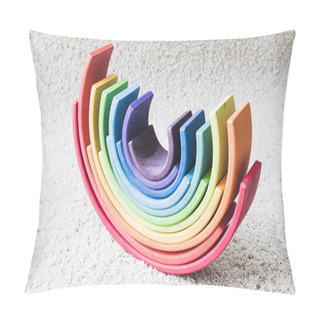 Personality  Wooden Waldorf Rainbow On White Carpet Pillow Covers
