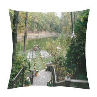 Personality  Beautiful Wedding Ceremony In The Park. Pillow Covers